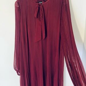 DKNY Deep Red Long Sleeve Dress